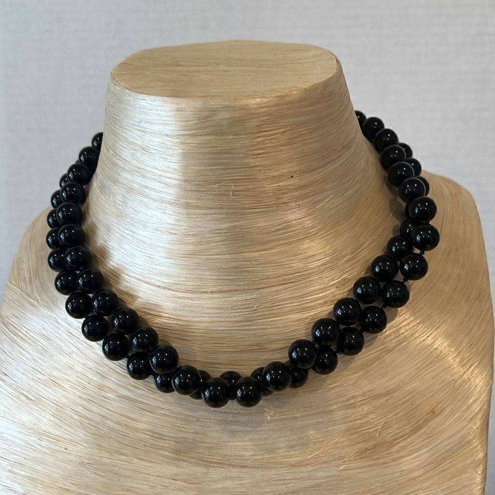 Black Onxy Bead Necklace 